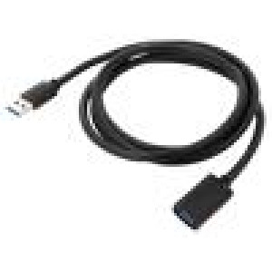 Kabel USB 3.0 USB A zásuvka,USB A vidlice 1,5m černá