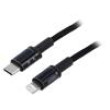 Kabel USB 2.0 vidlice Apple Lightning,USB C vidlice 2m černá