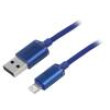 Kabel USB 2.0 vidlice Apple Lightning,USB A vidlice 2m modrá