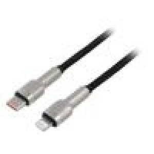 Kabel USB 2.0 vidlice Apple Lightning,USB C vidlice 1m černá
