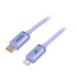 Kabel USB 2.0 vidlice Apple Lightning,USB C vidlice 2m modrá