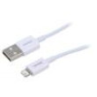 Kabel vidlice Apple Lightning,USB A vidlice 2m bílá textilní
