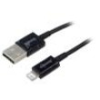 Kabel vidlice Apple Lightning,USB A vidlice 2m černá 2,4A