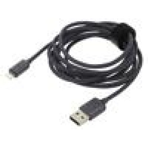 Kabel USB 2.0 vidlice Apple Lightning,USB A vidlice 2m černá