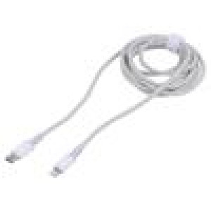 Kabel USB 2.0 vidlice Apple Lightning,USB C vidlice 2m bílá