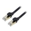 Patch cord F/UTP 7 lanko Cu PVC černá 0,5m 28AWG
