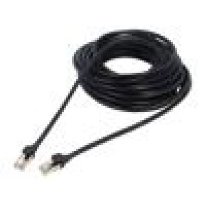 Patch cord F/UTP 7 lanko Cu PVC černá 10m 28AWG