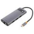 Hub USB šedá Počet portů: 6 0,18m Mat.těl: hliník