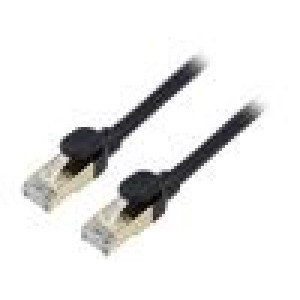 Patch cord F/UTP 7 lanko Cu PVC černá 8m 28AWG