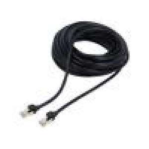 Patch cord F/UTP 7 lanko Cu PVC černá 15m 28AWG