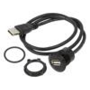 Kabel-adaptér USB A zásuvka,USB A vidlice USB 2.0 Dél: 0,6m