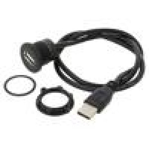 Kabel-adaptér USB A zásuvka,USB A vidlice USB 2.0 Dél: 0,6m