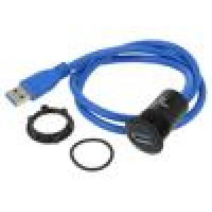 Kabel-adaptér USB A zásuvka,USB A vidlice USB 3.0 Dél: 0,6m