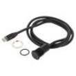Adaptér do panelu,matice zezadu USB 3.0,USB 3.1 Závit: M16