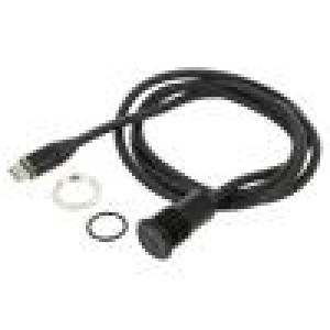 Adaptér do panelu,matice zezadu USB 3.0,USB 3.1 Závit: M16
