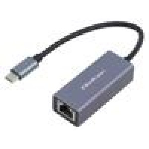 Přechod: adaptér USB 3.1 PnP šedá RJ45 zásuvka,USB C vidlice
