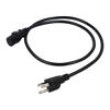 Kabel 3x0,75mm2 IEC C13 zásuvka,NEMA 5-15 (B) vidlice PVC 1m