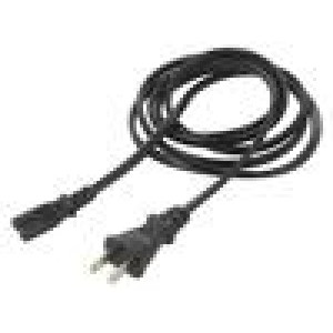 Kabel 2x0,75mm2 IEC C7 zásuvka,JIS 8303 vidlice PVC 1,8m