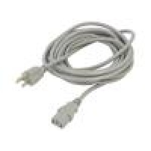 Kabel 3x0,75mm2 IEC C13 zásuvka,NEMA 5-15 (B) vidlice PVC 5m