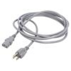 Kabel 3x0,75mm2 IEC C13 zásuvka,NEMA 5-15 (B) vidlice PVC 3m