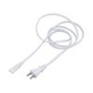 Kabel 2x0,75mm2 IEC C7 zásuvka,JIS 8303 vidlice PVC 1,8m