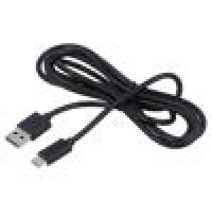 Kabel USB 2.0 USB A vidlice,USB C vidlice 1,5m černá PVC 60W