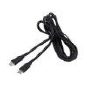 Kabel USB 2.0 USB C vidlice,z obou stran 1,5m černá PVC 60W