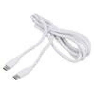 Kabel USB 2.0 USB C vidlice,z obou stran 1,5m bílá PVC 60W