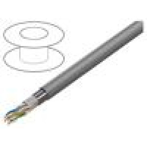 Vodič F/UTP 4x2x23AWG 6 drát Cu PVC šedá 305m Økab: 7,5mm
