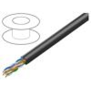 Vodič U/UTP 4x2x23AWG drát CCA PVC černá 305m Økab: 5,6mm