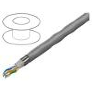 Vodič F/UTP 4x2x24AWG lanko CCA PVC šedá 305m Økab: 5,45mm