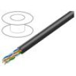 Vodič U/UTP 4x2x24AWG 5e externí drát Cu PE černá 305m