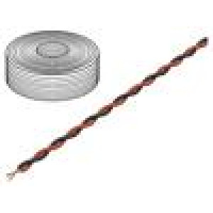 Vodič 2x0,04mm2 lanko Cu PVC černá,červená 60V -10÷85°C 100m