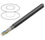 Vodič F/UTP 4x2x23AWG 6 externí drát Cu PE černá 305m