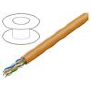 Vodič U/UTP 4x2x25AWG 5e drát Cu PVC oranžová 305m Økab: 5mm
