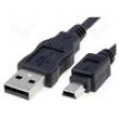 Kabel USB 2.0 USB A vidlice,USB B mini vidlice 1m černá