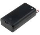Pouzdro bateriové AA, R6 Počet čl:2 s vodičem barva černá 150mm