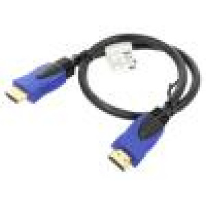 Kabel HDMI 2.0 HDMI vidlice,z obou stran PVC 0,5m černá