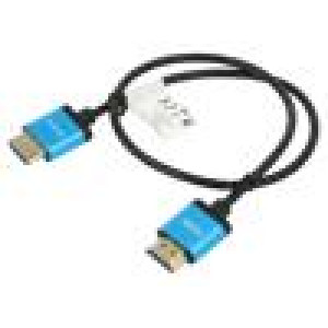 Kabel HDMI 2.0,slim HDMI vidlice,z obou stran PVC Dél: 0,5m