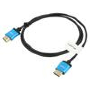 Kabel HDMI 2.0,slim HDMI vidlice,z obou stran PVC Dél: 1m