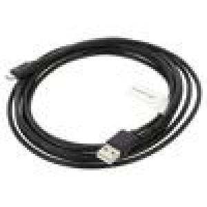 Kabel USB 2.0 USB A vidlice,USB B micro vidlice zlacený 3m