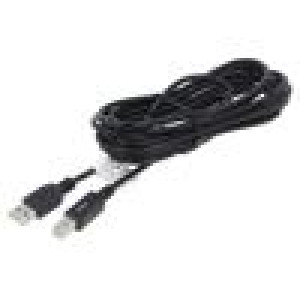 Kabel USB 2.0 USB A vidlice,USB B vidlice zlacený 1,8m černá