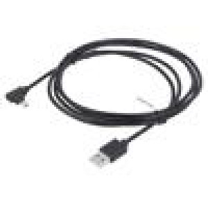 Kabel USB 2.0 USB A vidlice,USB B micro zástrčka (úhlová)