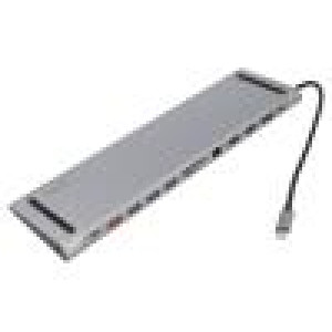 Hub USB DisplayPort 1.0,HDMI 2.0,USB 3.2 hliníkový 0,15m