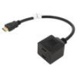 Adaptér HDMI 1.4 HDMI zásuvka x2 0,2m černá Mat.těl: ABS