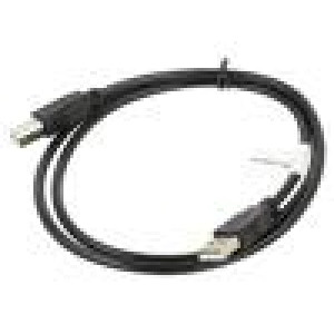 Kabel USB 2.0 USB A vidlice,USB B vidlice zlacený 1m černá