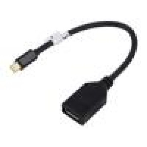 Adaptér DisplayPort 1.1a 0,1m černá Mat.těl: ABS