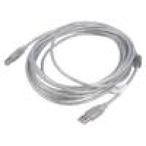 Kabel USB 2.0 USB A vidlice,USB B vidlice zlacený 5m Žíla: Cu