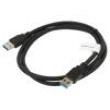 Kabel USB 3.0 USB A vidlice,z obou stran niklovaný 1m černá