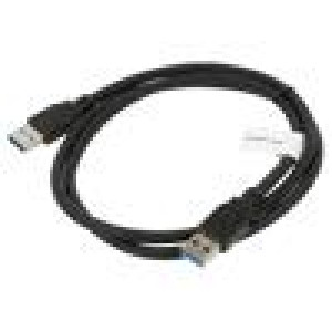 Kabel USB 3.0 USB A vidlice,z obou stran niklovaný 1m černá